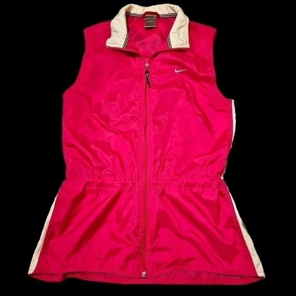 Nike Vintage‎ Windbreaker Vest - 90s Style - Size Medium - Pink/White/Black